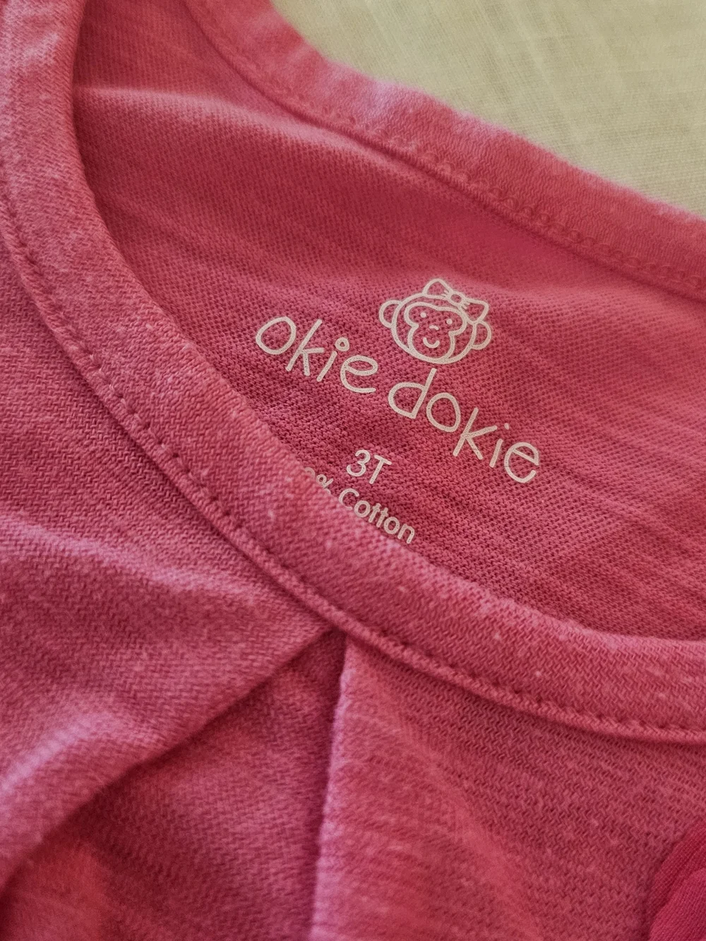 Okie Dokie Girls Pink Flutter Sleeve Top & Pink Gingham Shorts Set 3T